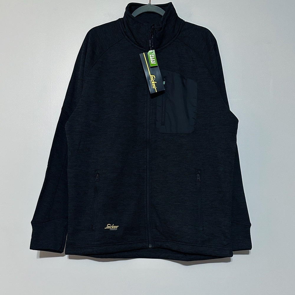 Snickers Flexiwork Soft Mesh Fleece Work Jacket-8042 Black Sz XL Fast‎ Shipping